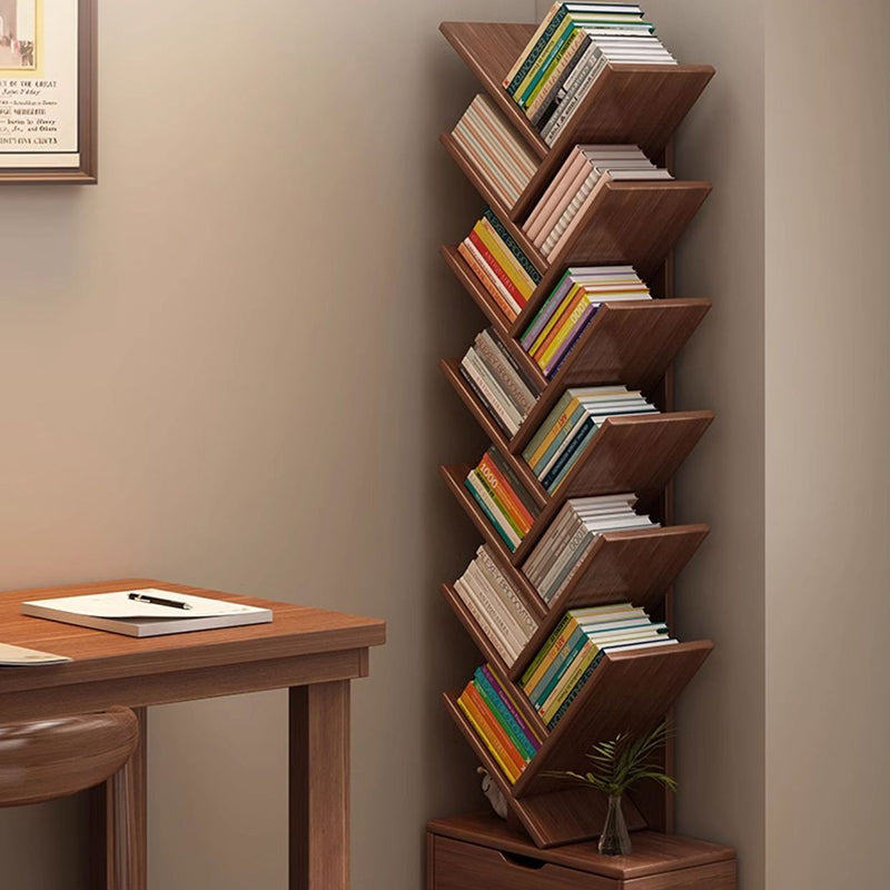 Bookshelf in a bedroom corner