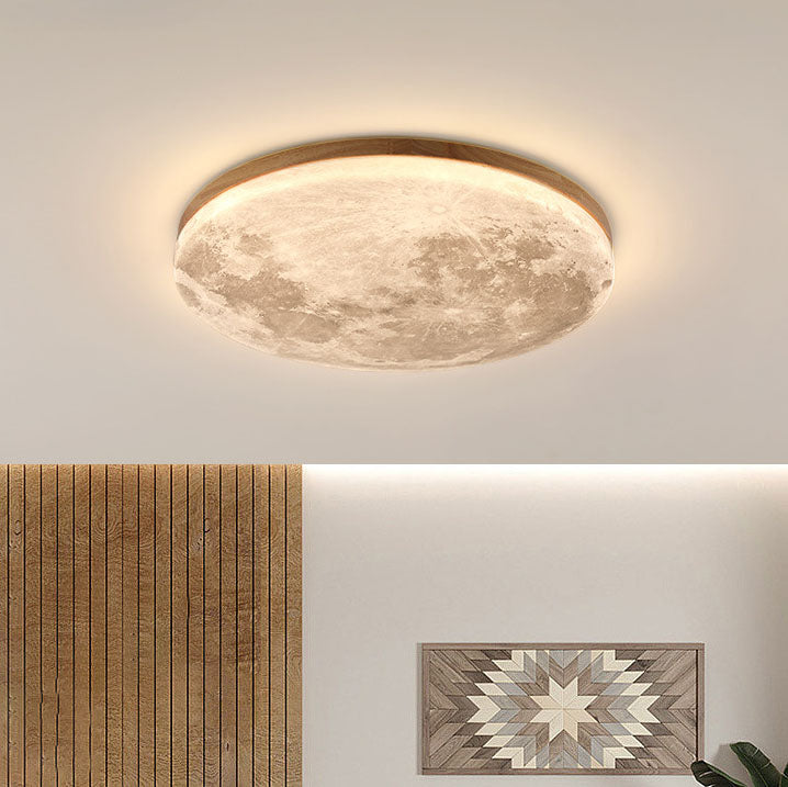 Moon round ceiling light in a living room