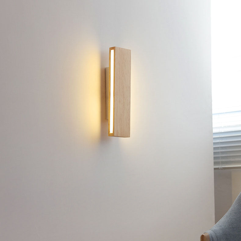 Large wood LED wall light