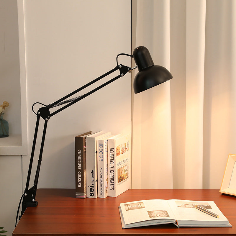 Black clip-on desk lamp