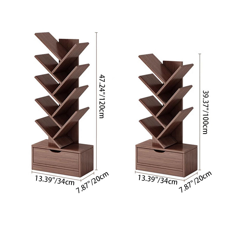 Tiered bookshelf in a living room