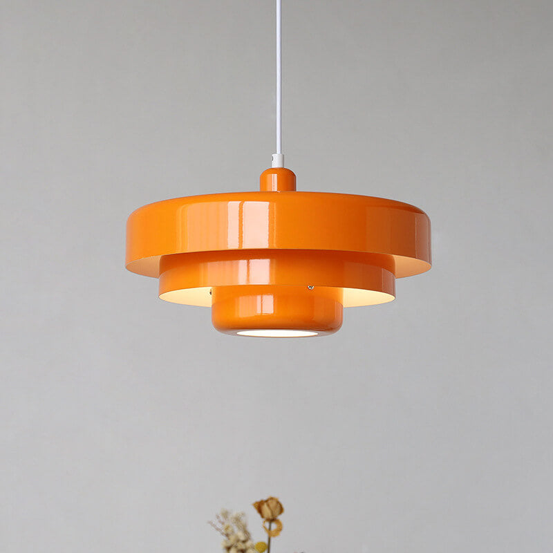 Green layered pendant in a room
