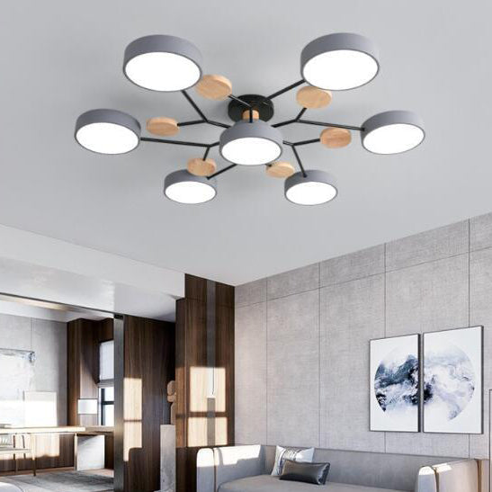 Molecule branch ceiling light in interior