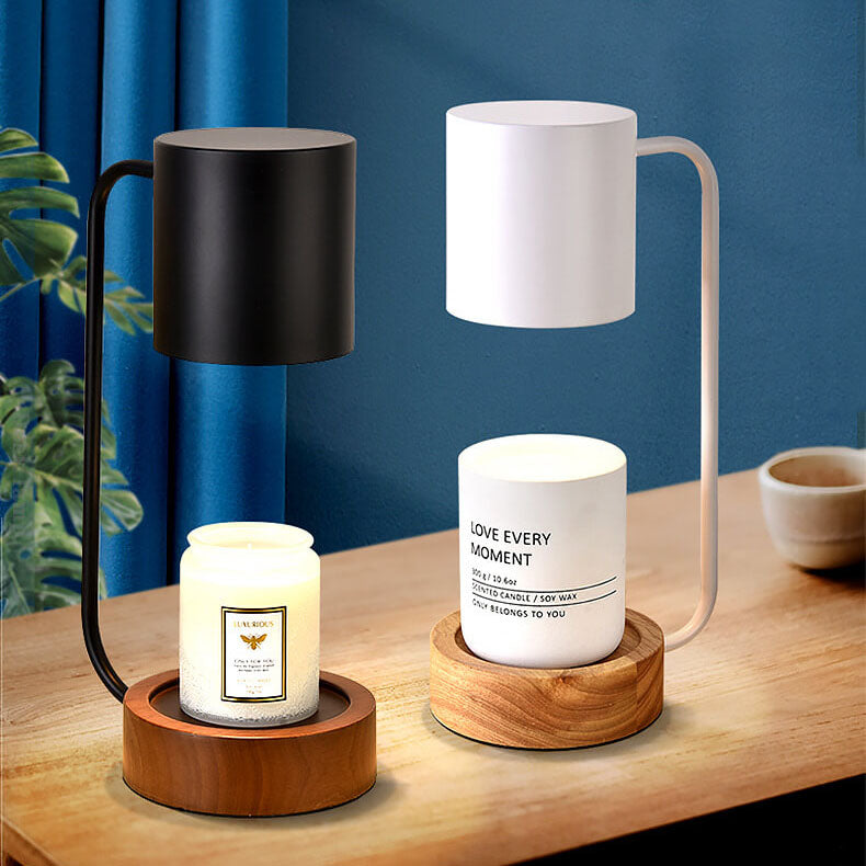 White candle warmer table lamp