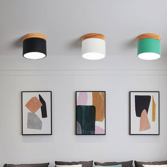 Macaroon LED flush ceiling lights in several colours