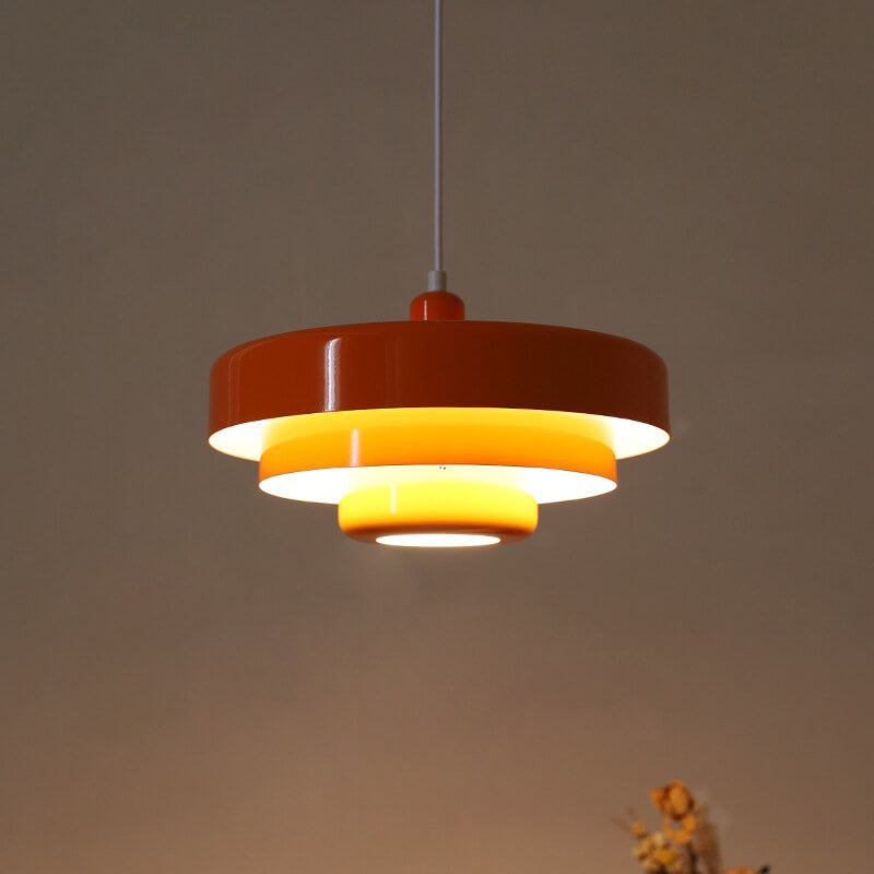 White layered pendant in a room