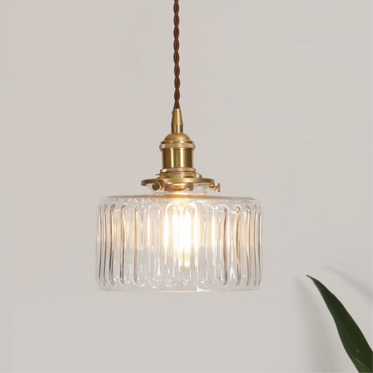 Clear glass jar pendant, large size