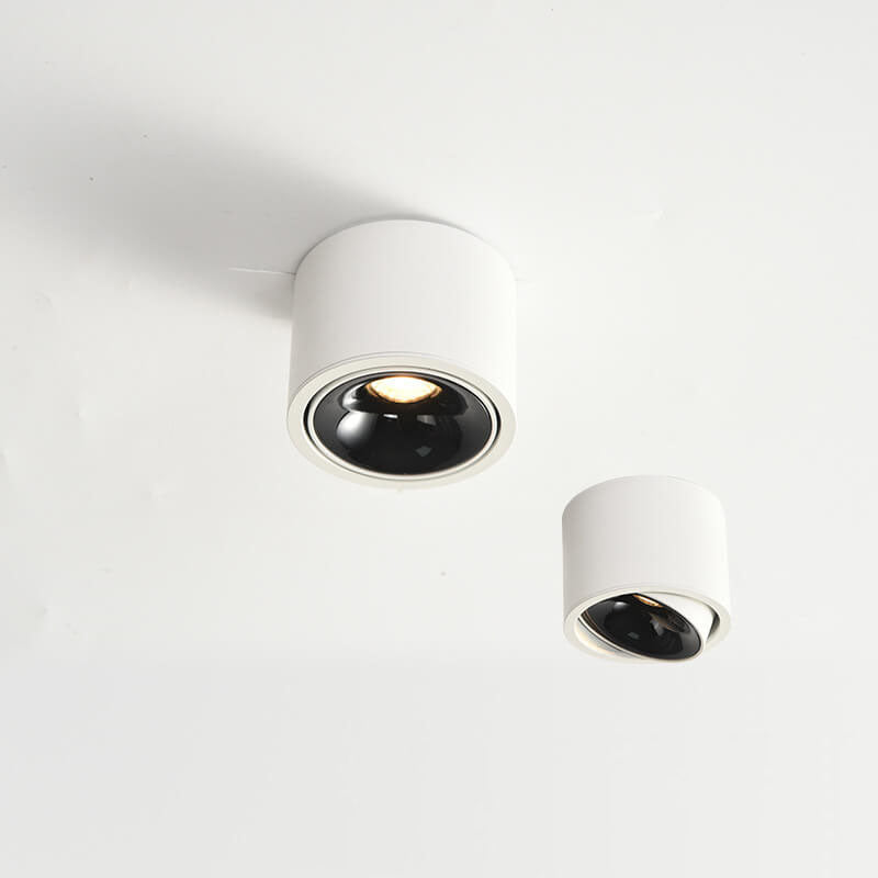 White and black round LED spotlight