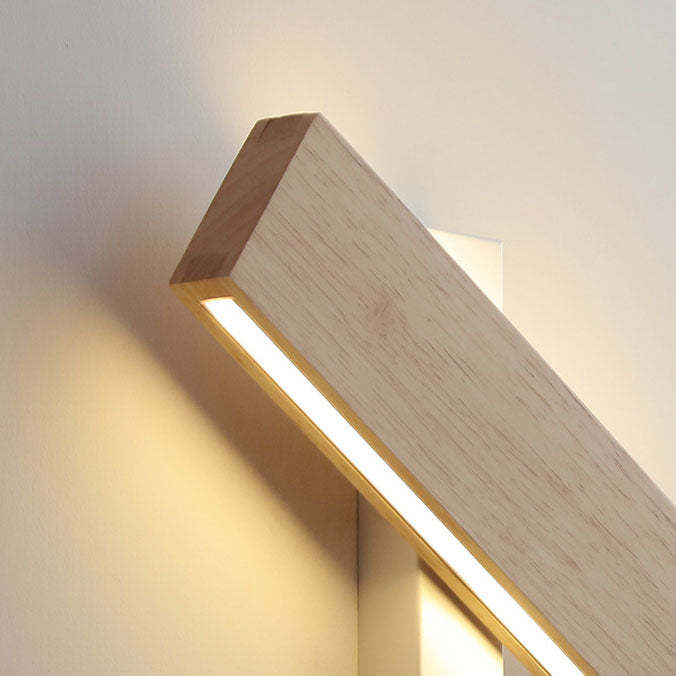 Wood wall light in a living room