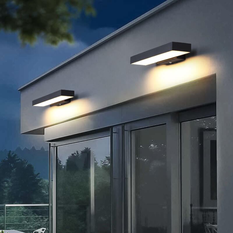 Flat LED outdoor wall light, 40 cm