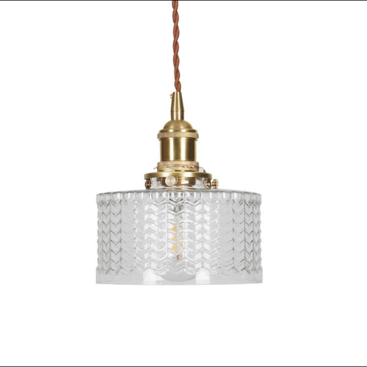 Glass jar pendant in a living room