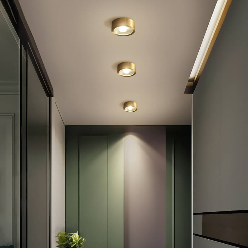 Copper flush light underside