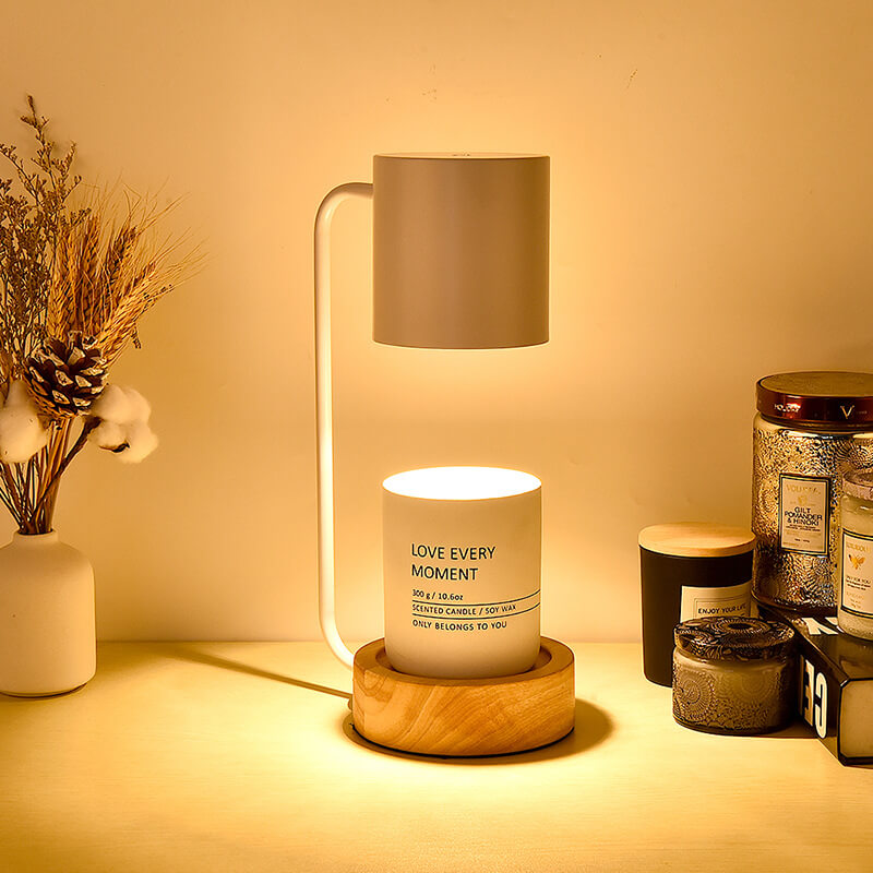 White candle warmer lamp with dimmer