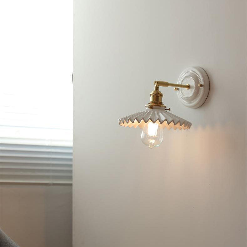 Ceramic wall light shade detail