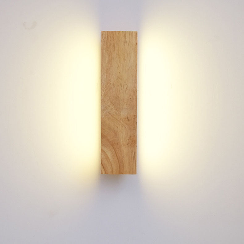 Wood LED wall light, cool white