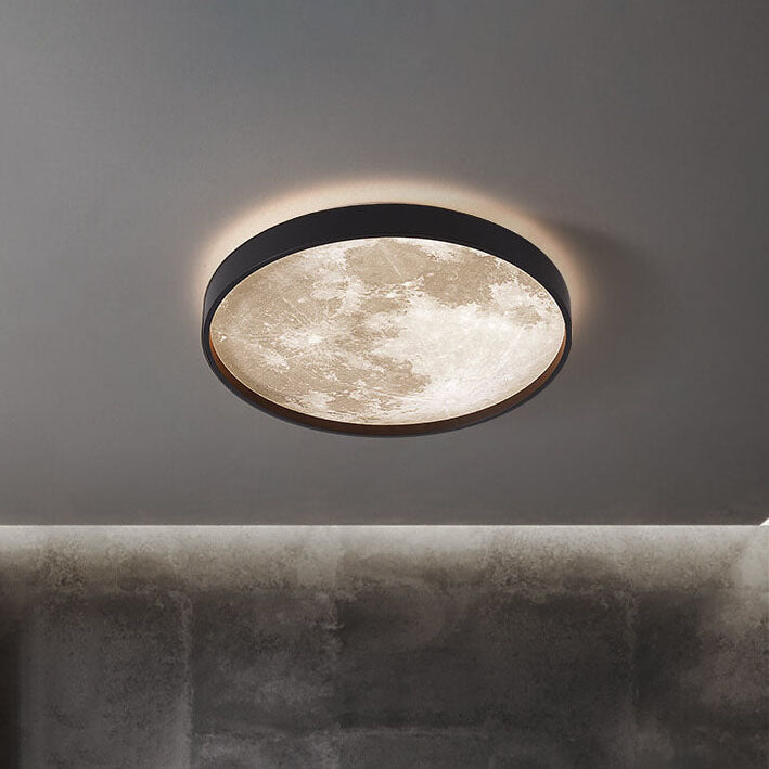 Black moon flush ceiling light
