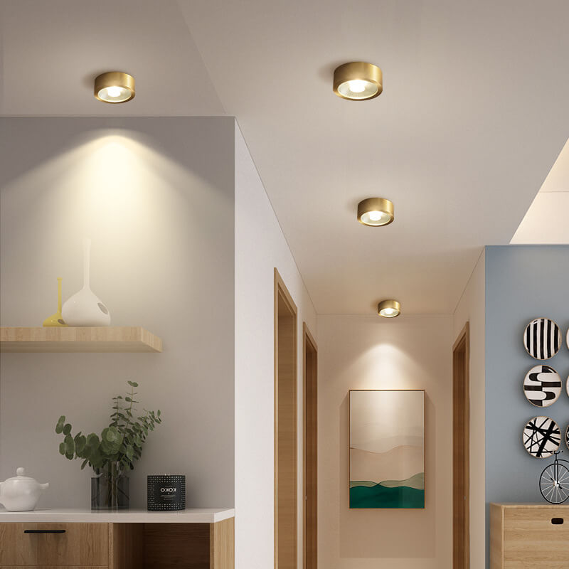 Copper flush light installation