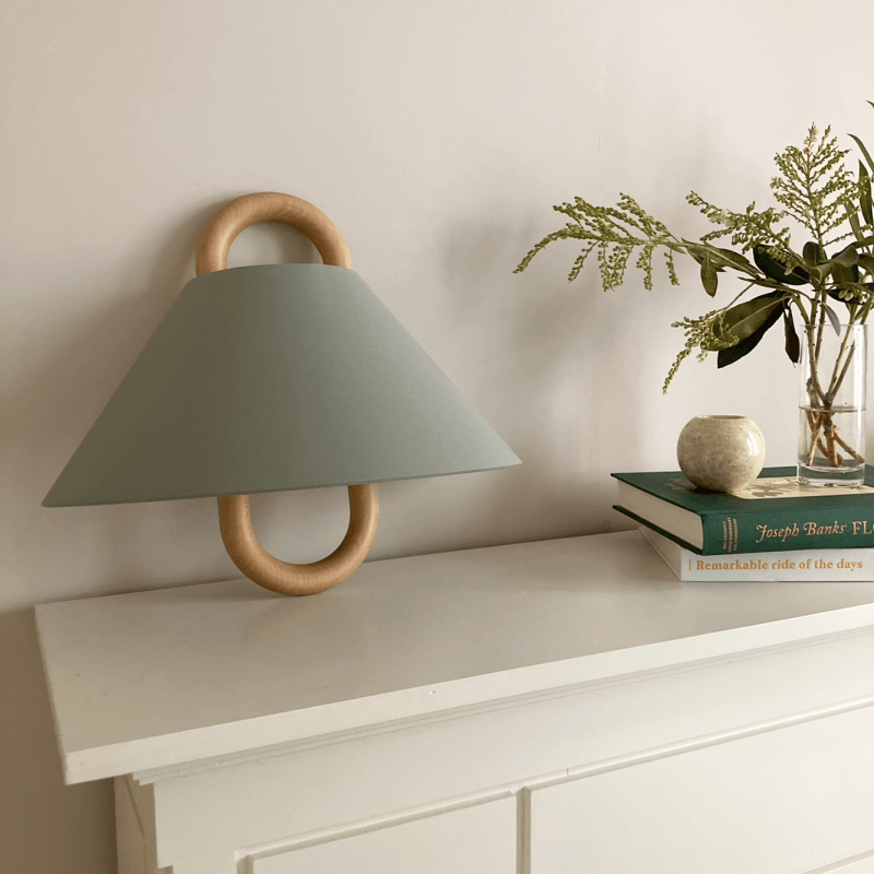 Green flat wall light, plug-in