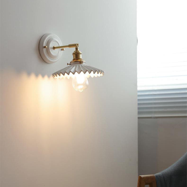 Ceramic and brass wall light, design B