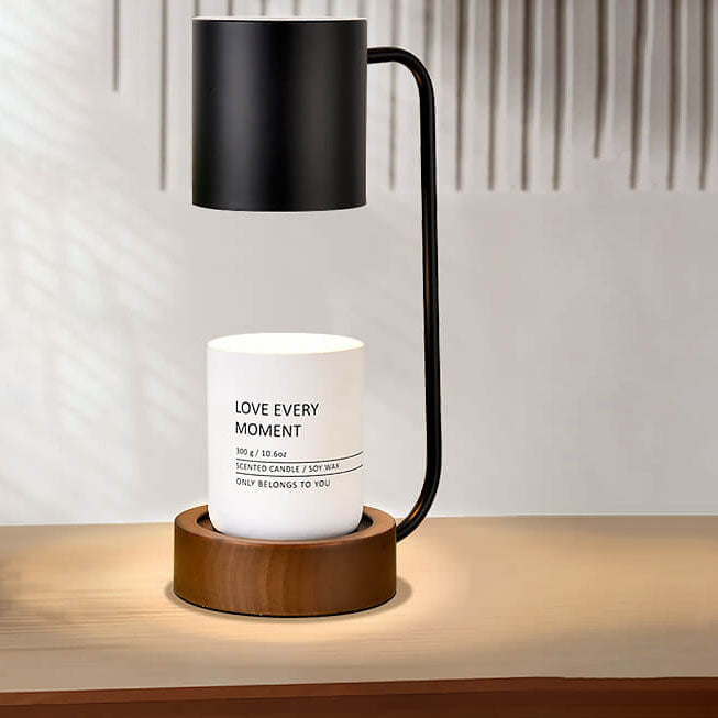 Black candle warmer lamp with dimmer