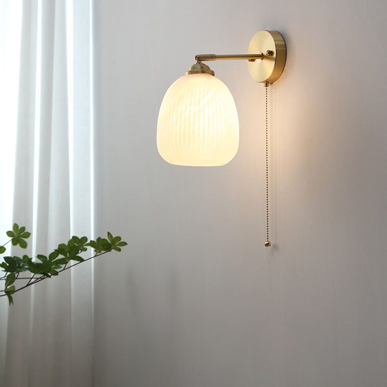 Striped glass wall light, design B