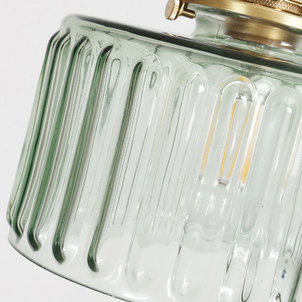 Glass jar pendant over a counter