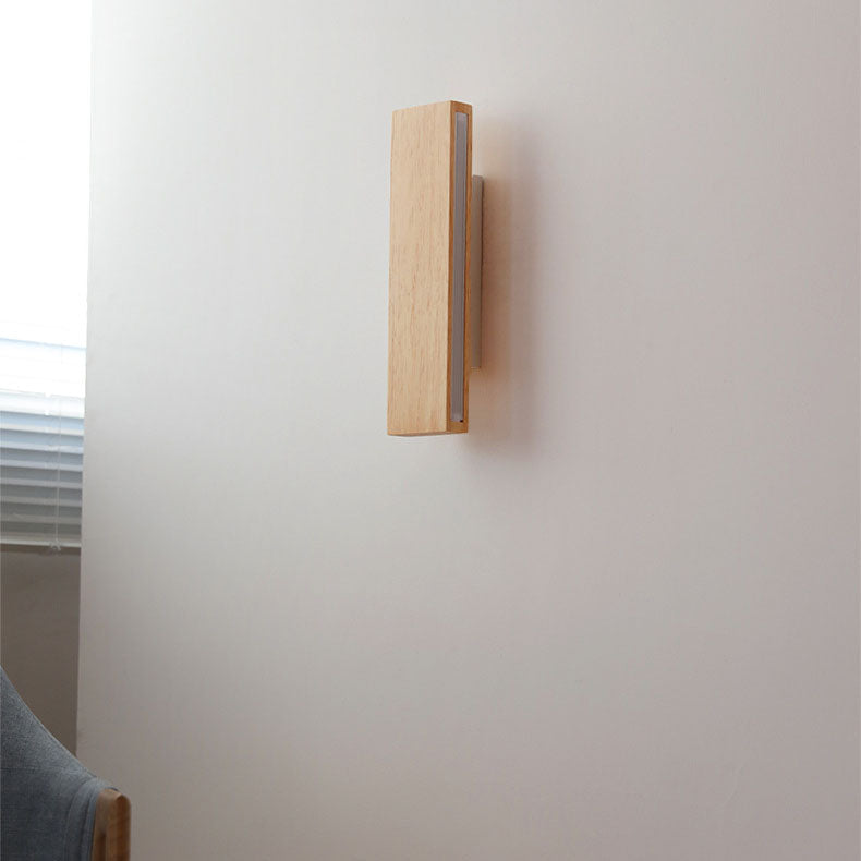 Medium wood LED wall light