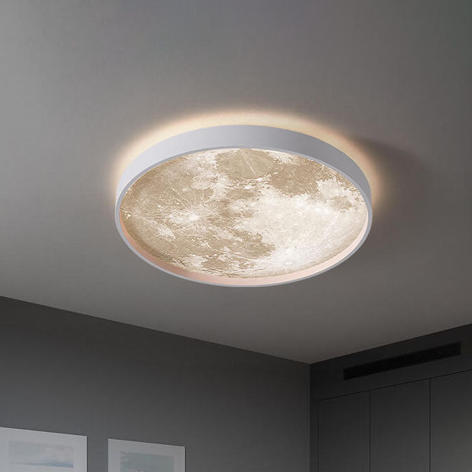 White moon flush ceiling light
