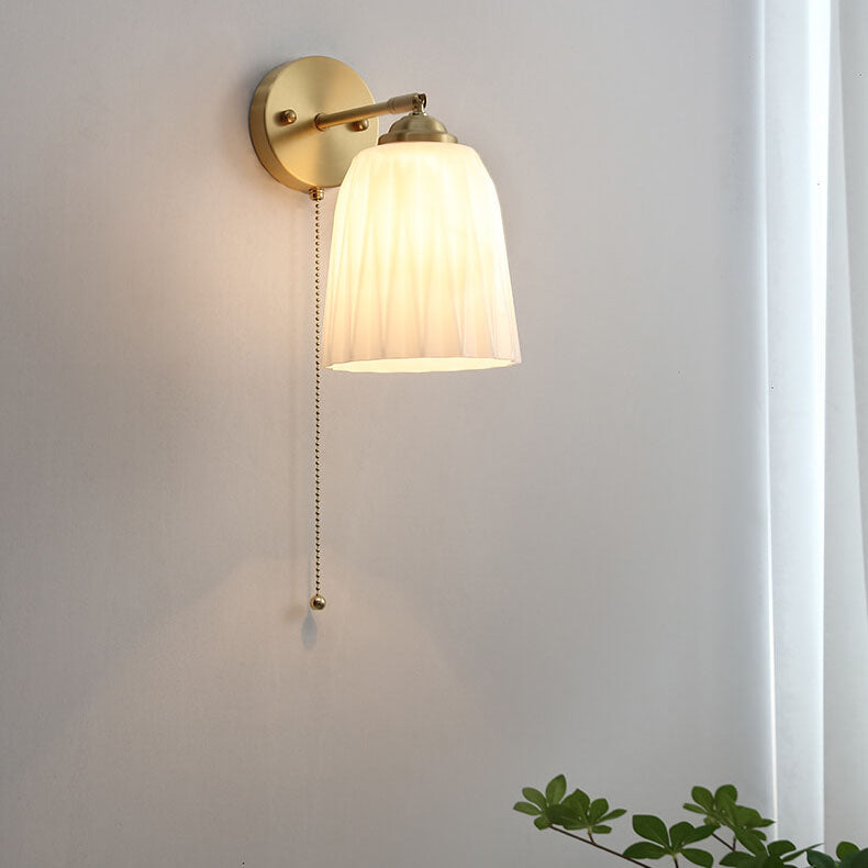 Striped glass wall light, design C