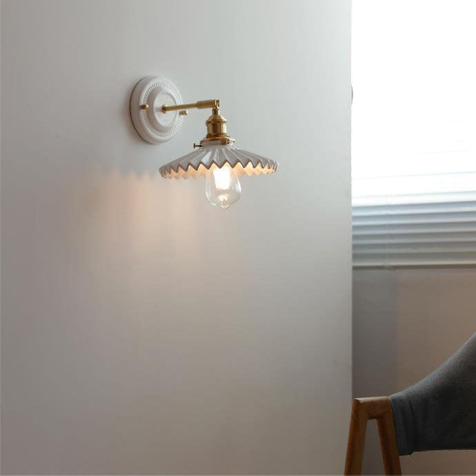 Ceramic wall light in a dining room