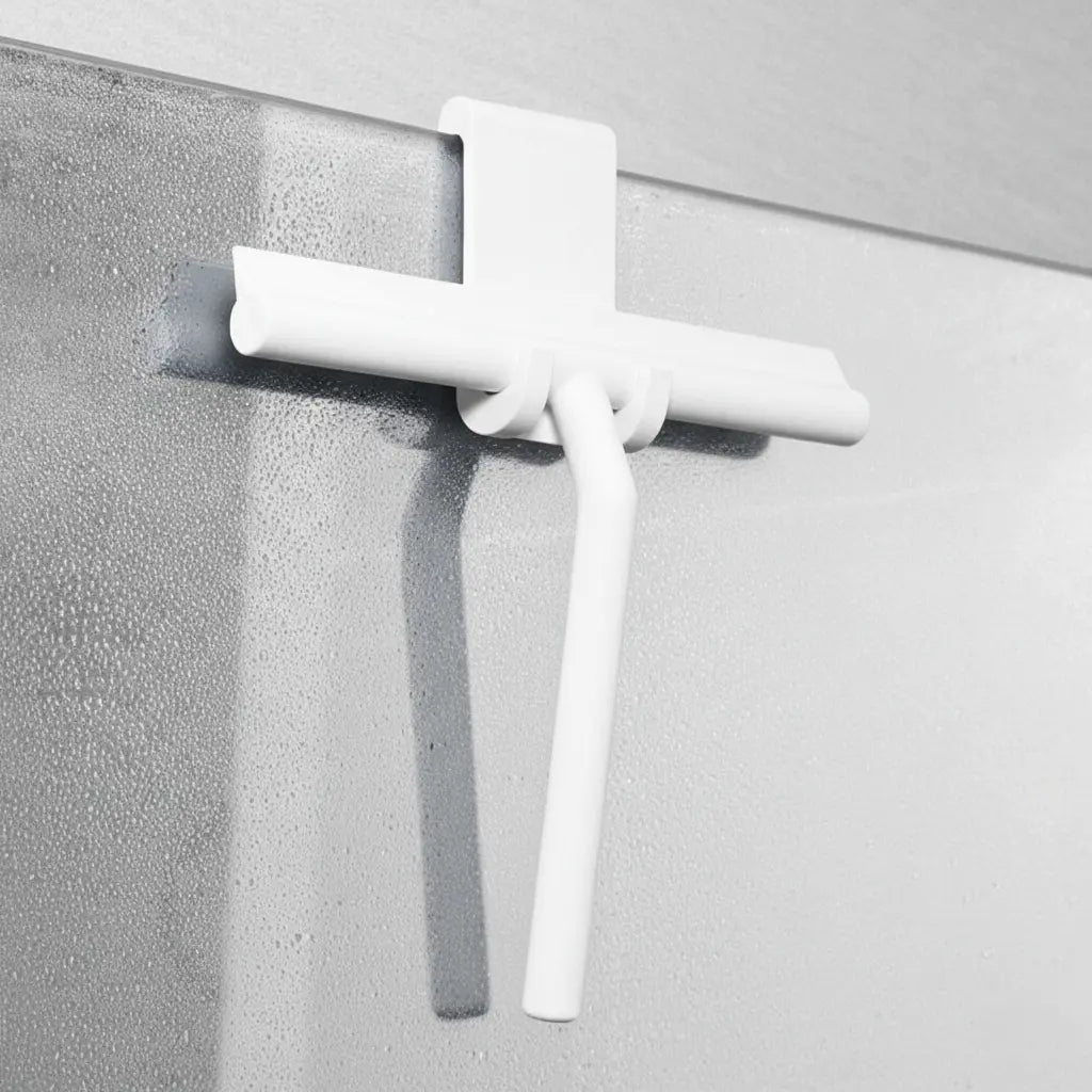 White shower squeegee
