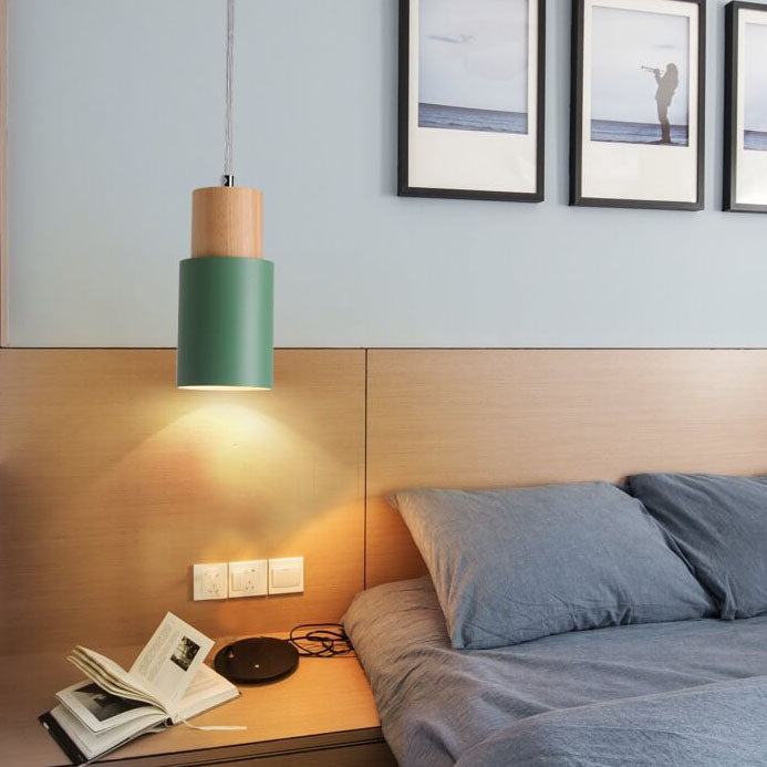 Cylinder pendant lights in multiple colours