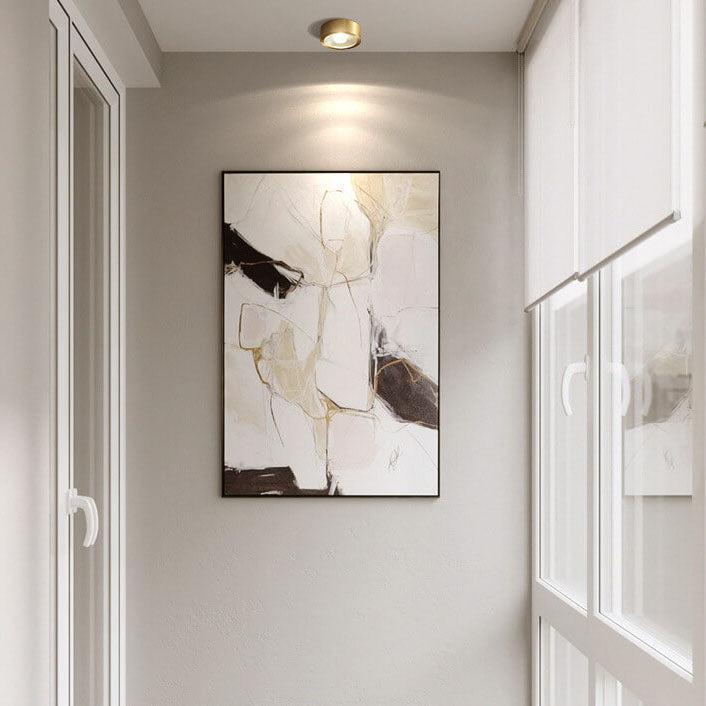 Copper flush light row in corridor