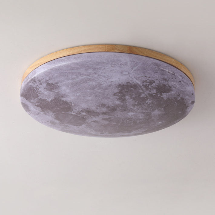 Moon ceiling light lit