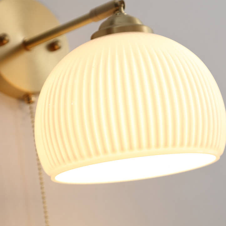 Striped glass wall light in a living room