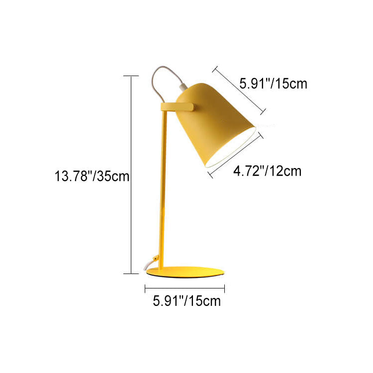 Bucket table lamp on a bedside table