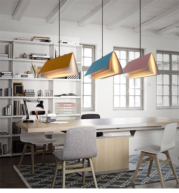 Flying book pendant light lifestyle view