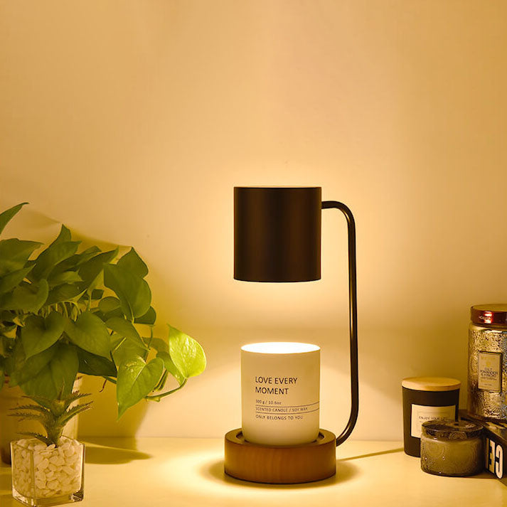 Black candle warmer lamp with timer