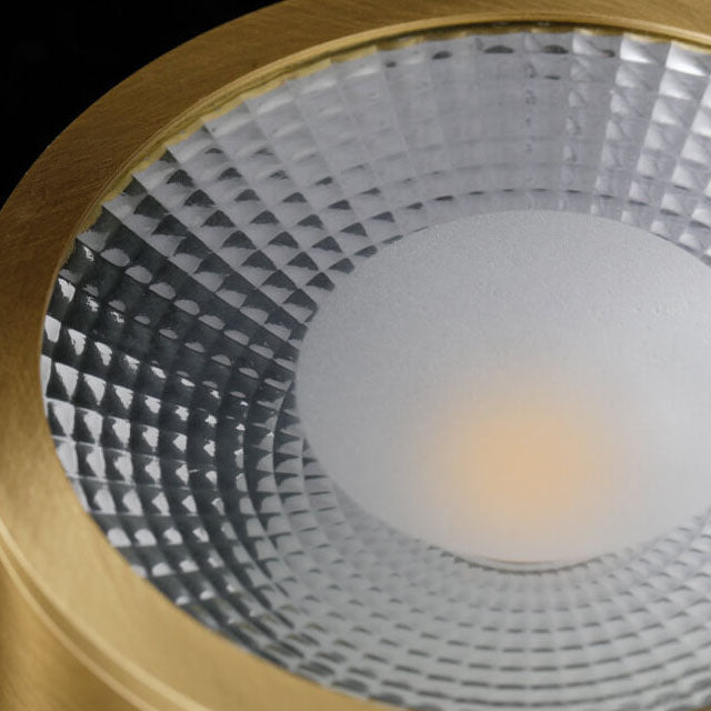 Copper flush light close-up