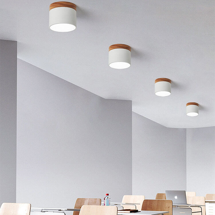 White macaroon LED flush ceiling light