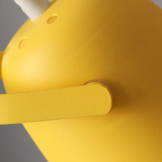 Bucket table lamp lit