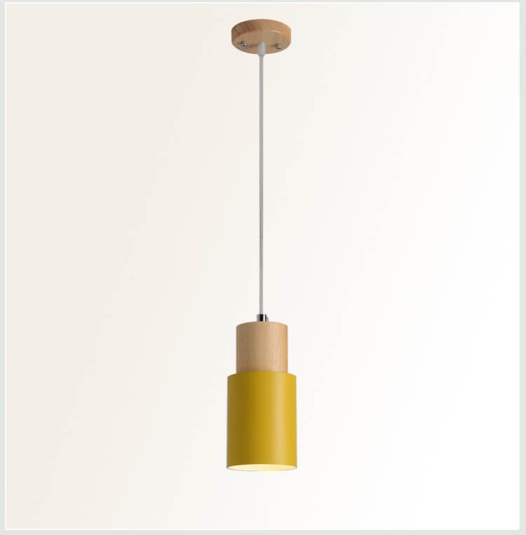 Yellow macaron cylinder pendant light