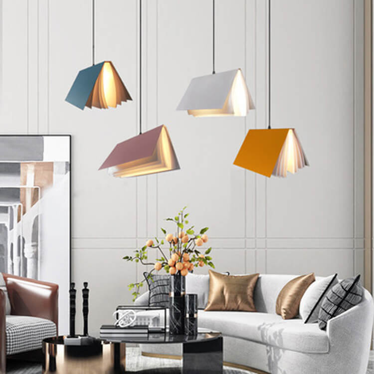 Flying book pendant light