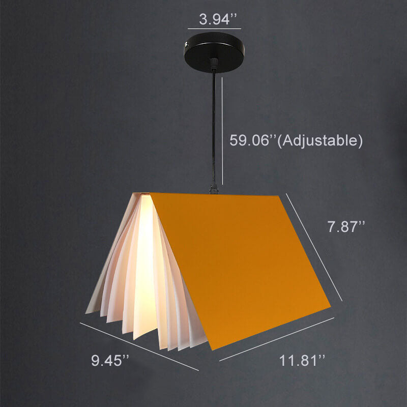 Flying book pendant light detail