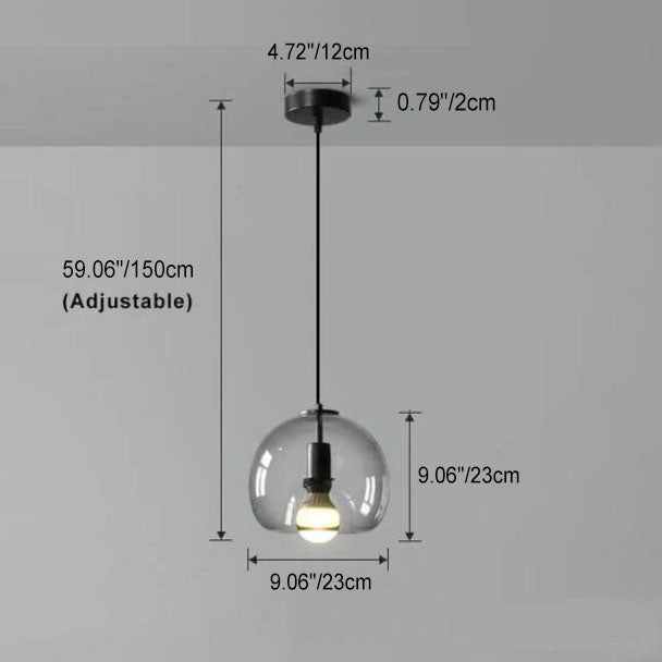Smoke grey glass pendant styled interior