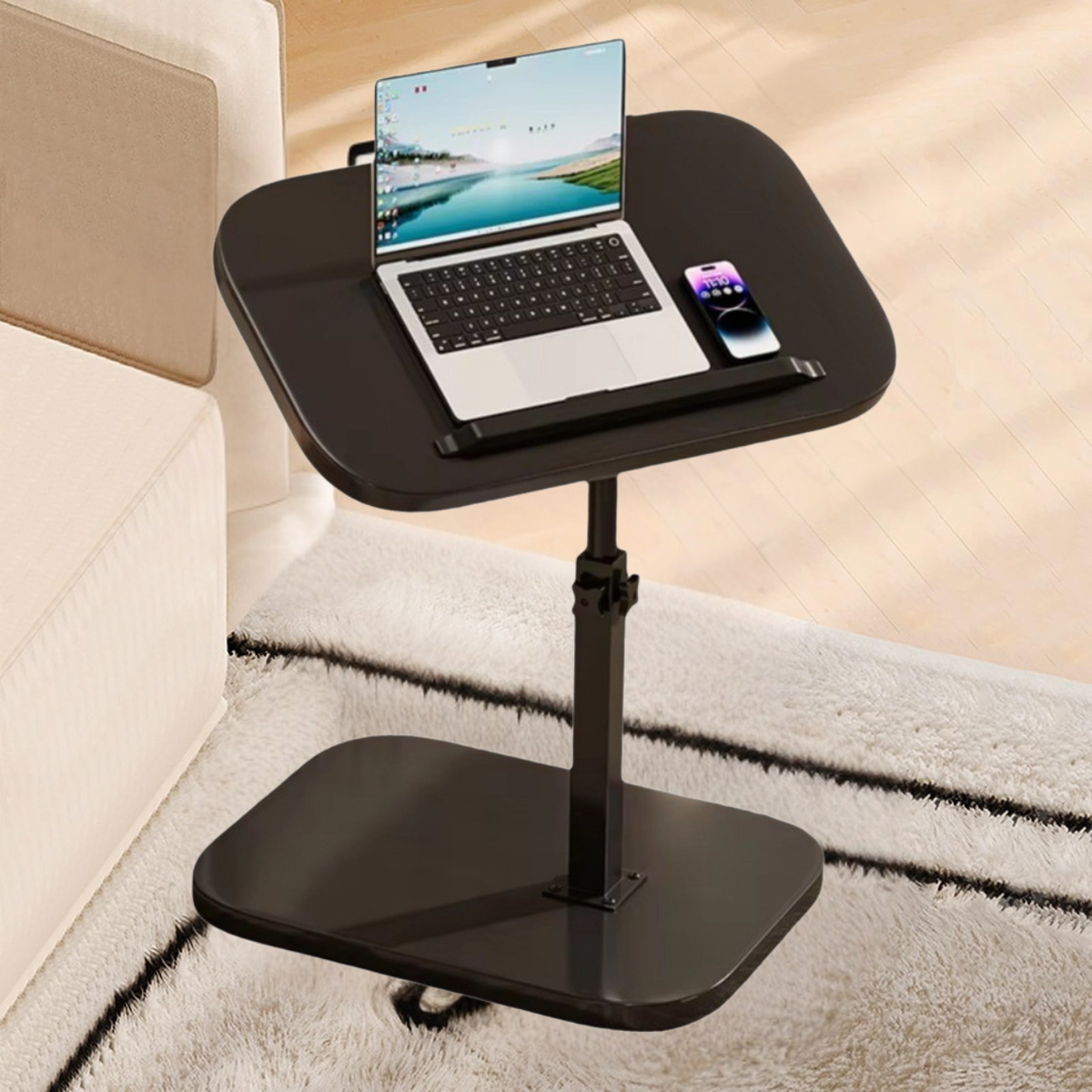 Adjustable side table in Black