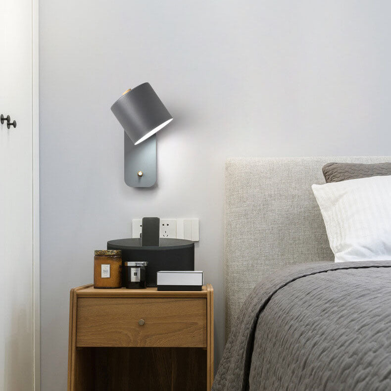 Grey macaron cylinder wall light
