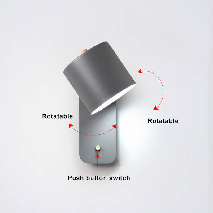 Cylinder wall light in a living room