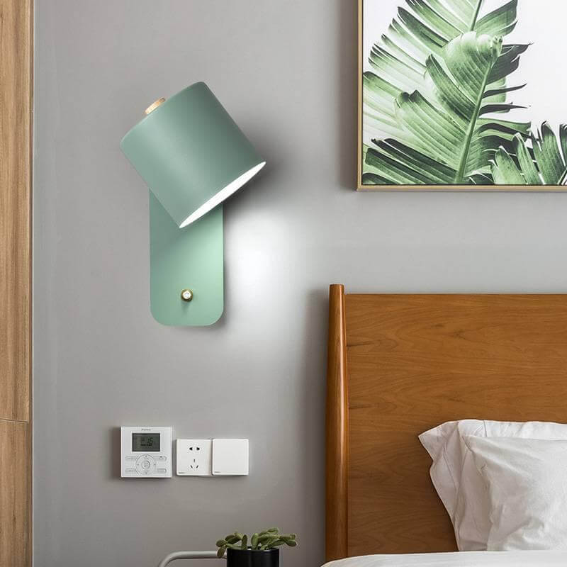 Green macaron cylinder wall light