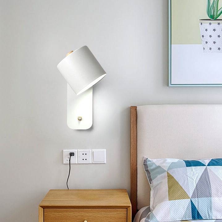 White macaron cylinder wall light